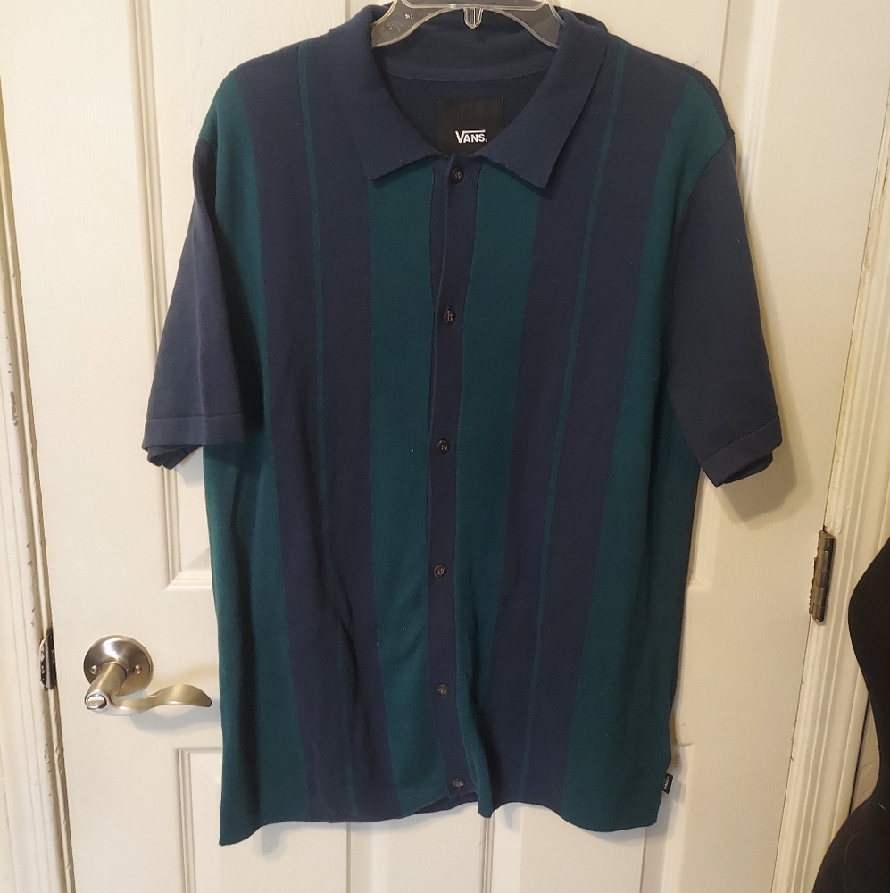 Vans Button Up Knit Shirt SzL